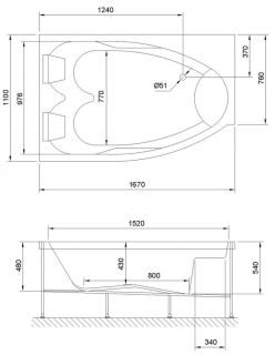 Акриловая ванна Royal Bath Shakespeare левая 170x110см белый RB652100K-L